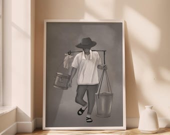 Philippines Poster, Magtataho, Taho, Filipino Home Living Room Kitchen Art, Filipino Friend Gift, Printable Digital Art, Pinoy Food
