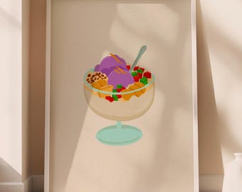 Philippines Poster Halo-Halo Poster Satin Poster, Filipino Food Wall Art Home Kitchen Decor, Filipino Traditiona Art