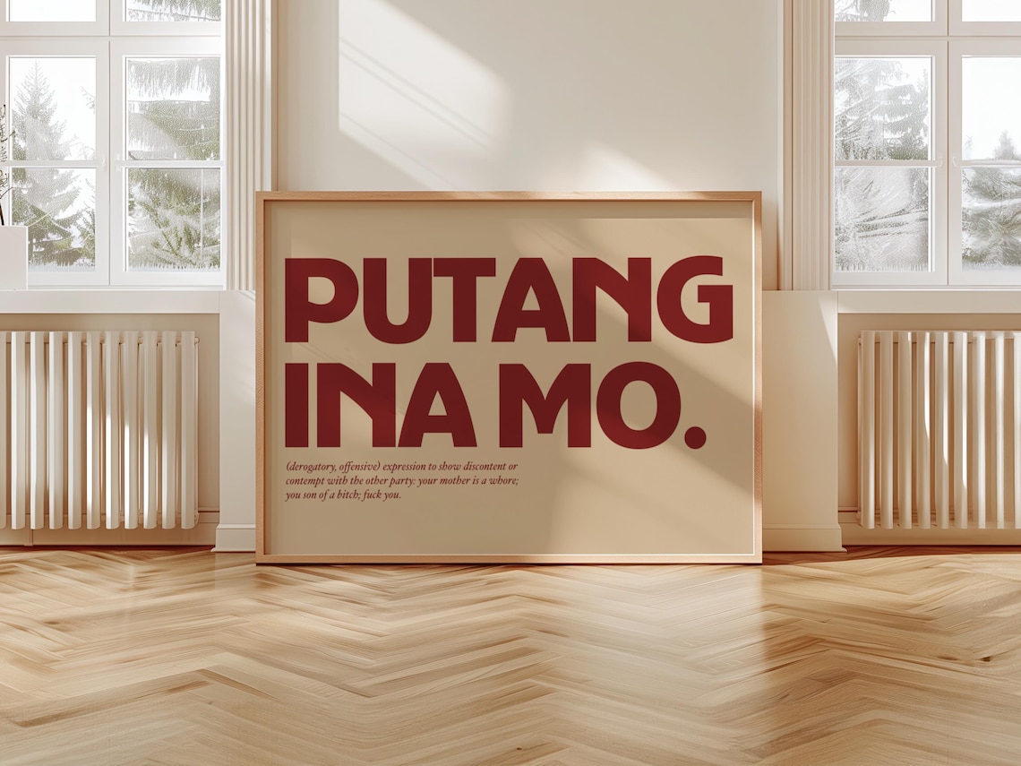 Putang Ina Wall Art, Tagalog Printable Poster, Philippine Wall Art