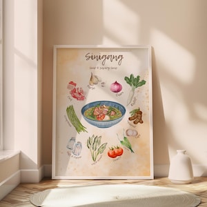 Sinigang Soup Art, Filipino Food Art, Filipino, Asian Food Art, Home Kitchen Decor for food Lover, Filipino Art, Food Lover Gift, Wall Decor