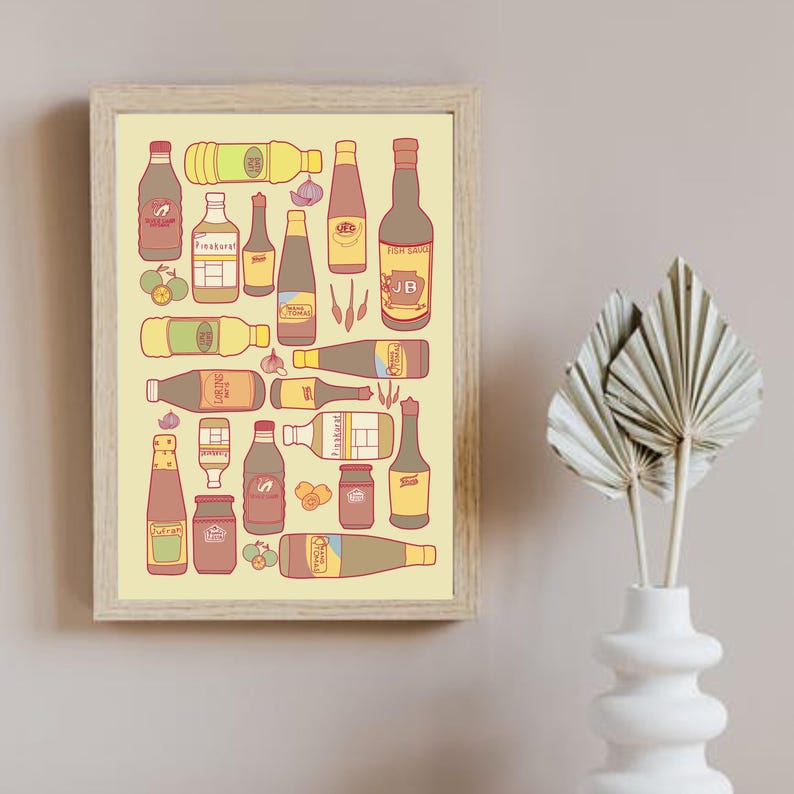 Filipino Pantry Condiments Printable Poster, Philippines Wall Art Decor ...