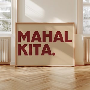 Mahal kita Wall Art, Filipino Digital Poster, Philippine I love you Art Decor, Printable, Typography Wall Art, Tagalog Language, Home Decor