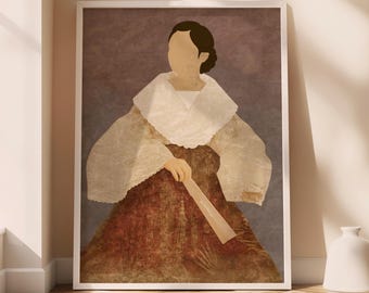 Philippines Poster, Filipina Girl Wall Art, Home Living Room Wall Art, Heritage Culture filipino decor, Gift for filipino family, Printable