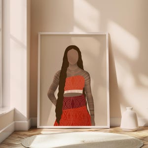 Modern Filipina Art, Pinay Digital Download, Printable Wall Decor, Filipina Native art, Philippines Tattoo Girl, Home & Living Room Art, Fil