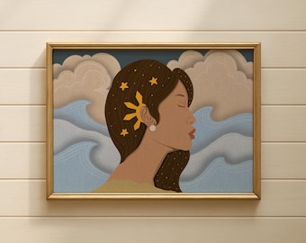 Décoration murale représentant une femme philippine, estampe artistique philippine, affiche des Philippines, décoration du patrimoine culturel philippin, art de la beauté philippine, décoration murale culturelle