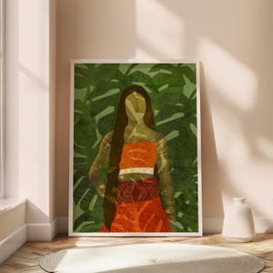 Etnic Filipina Woman, Filipino Home and Living Room Wall Art Decor, Philippines Tattoo, Heritage and Culture, Pinay Pride Art, Batok Tattoo