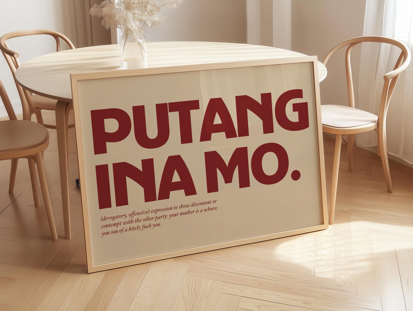 Putang Ina Wall Art, Tagalog Printable Poster, Philippine Wall Art