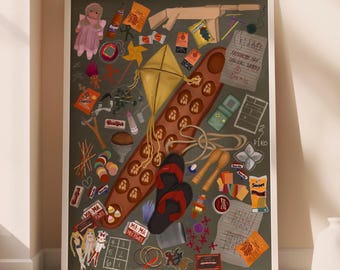 Philippines Poster Wall Art Nostalgia Art Print, Filipino Toys and Snacks Poster, Filipino Home Art, Filipino Culture wall art decor, Satin