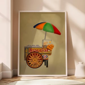 Póster de carrito de helados y sorbetes sucios de Filipinas, arte de pared imprimible, decoración, hogar pinoy, sala de estar, cocina, arte, ilustración, descarga digital