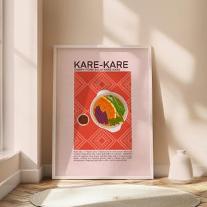 Satin Art Print, Kare-Kare Recipe Poster, Filipino Cuisine Wall Decor, Kitchen Art, Ethnic Food Print, Gift for Food Lovers