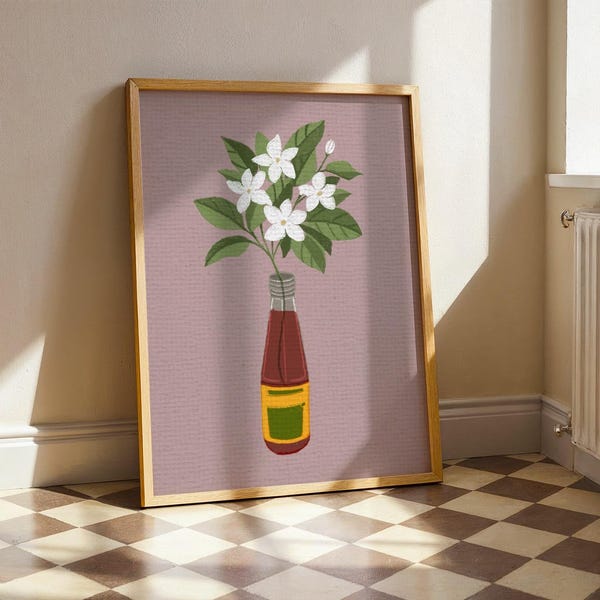 Sampaguita, flor nacional de Filipinas, póster imprimible filipino, regalo para amigos y familiares filipinos, arte mural floral, descarga digital