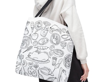 Borsa tote con cibo filippino - Regalo gastronomico per filippini, amanti del cibo filippino, borsa per la spesa, borsa riutilizzabile, idea regalo per amici filippini