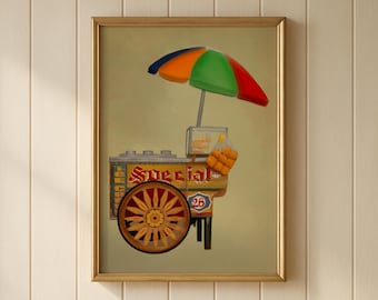 Affiche de chariot de sorbet à la crème glacée sale, Philippines, décoration murale, impression d'art philippin pour la maison, le salon et la cuisine.