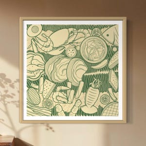 Filipino kamayan Feast, Pinoy Boodle fight Art, Filipino Home Art Printables, Salo Salo Pamilya Art Decor, Filipino Kitchen, Filipino Food