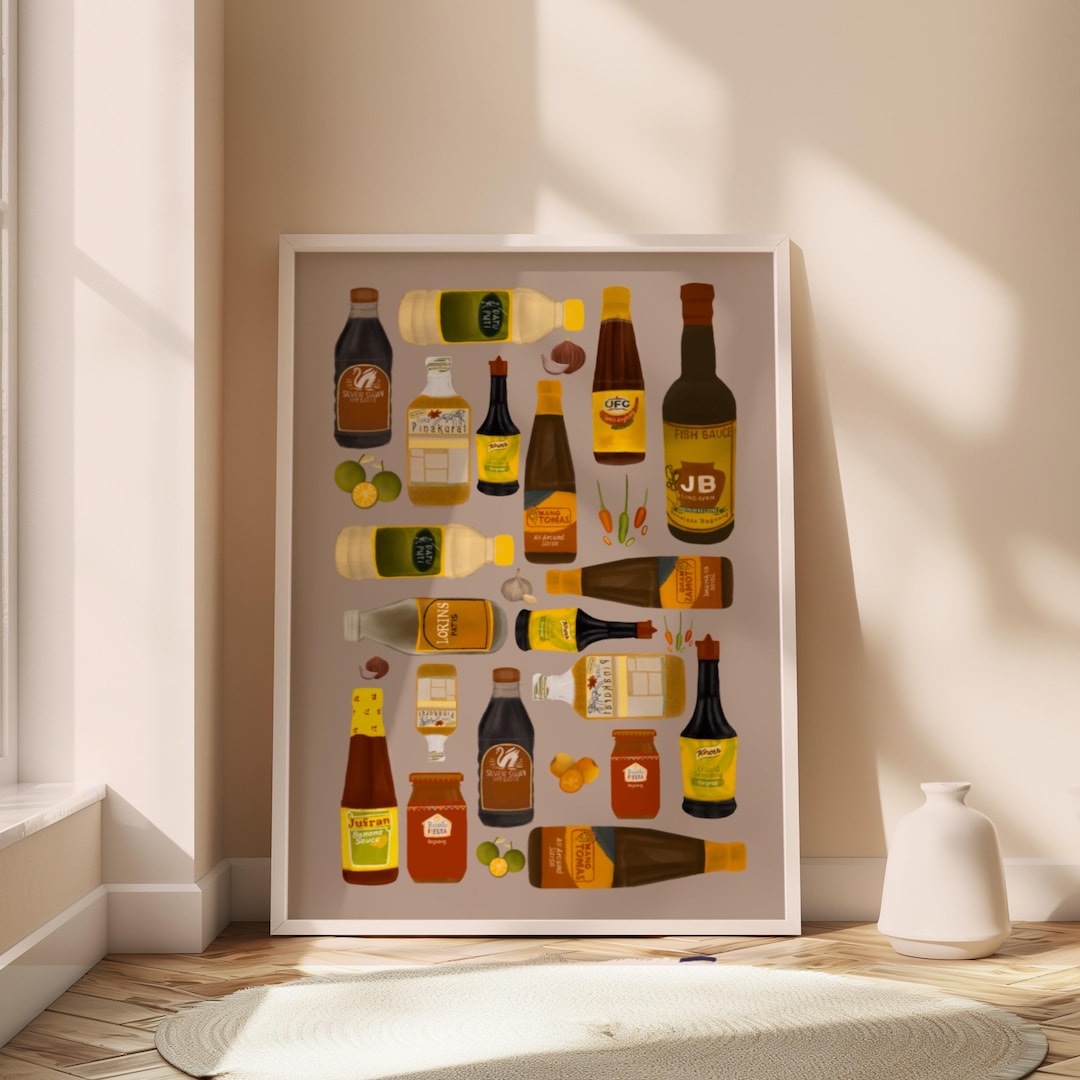 Filipino Pantry Condiments Printable Poster, Philippines Wall Art Decor ...