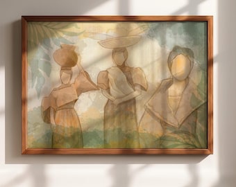 Tres Marias Filipino Heritage Wall Art, Philippines Culture Poster, Pinoy Home Living Room Wall Decor, Digital Printable Art,philippines art