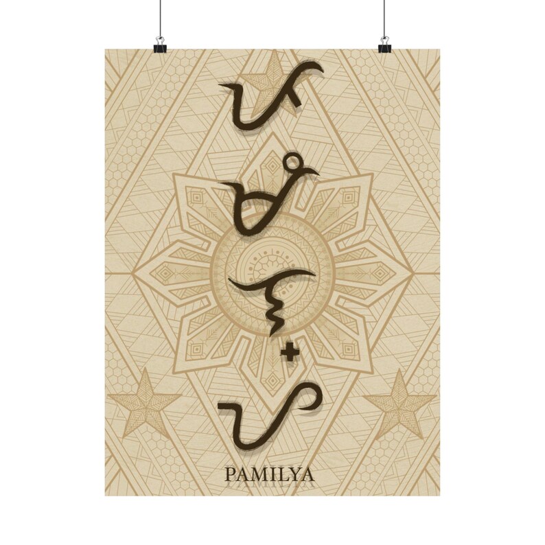 Philippines Poster, Alibata Baybayin Pamilya Wall Art, Filipino Home ...