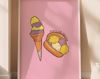 Philippines Poster Dirty Ice Cream Art, Filipino Sorbetes Art, Filipino Ice cream Art, Home kitchen Wall Art Decor, Cute Vibriant Art,