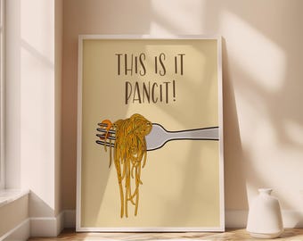 Impression d'art Pancit : affiche drôle de cuisine philippine (téléchargement numérique)