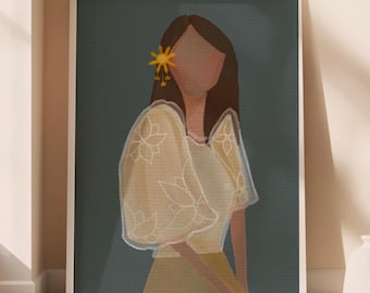 Filipijnse poster Filippijnse Home Art Filipijnse feministische kunst schoonheid, Filipijnse moderne kunst poster, Home Wall Art decor, Aziatische feministische kunst,
