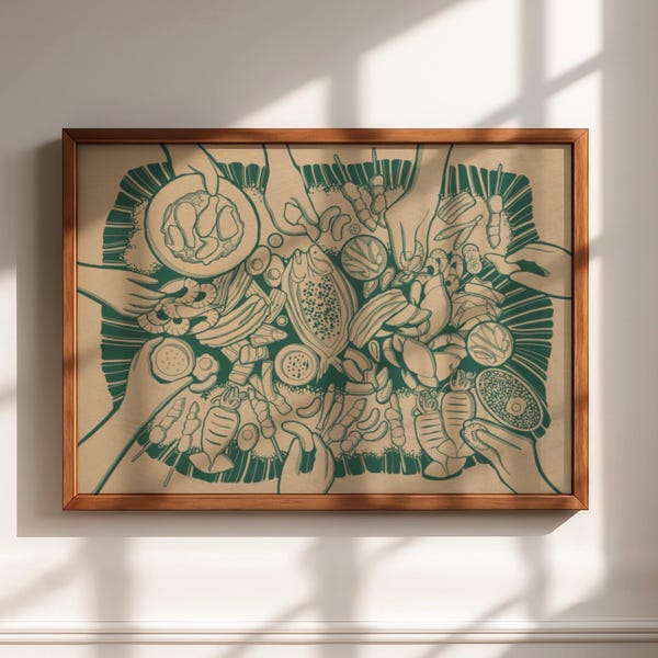 Póster de satén, arte del banquete filipino Kamayan, decoración de pared Salo Salo, comida y cultura de Filipinas, decoración del hogar, cocina, regalo único para la familia filipina