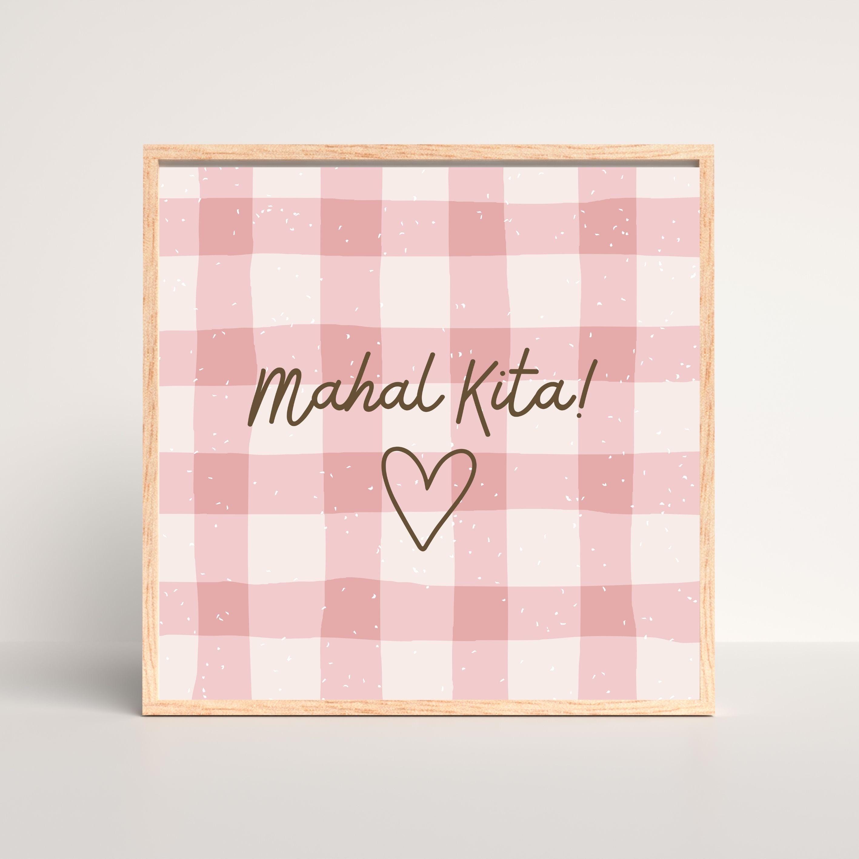 Mahal Lettering Tagalog Design Philippines Poster Mahal Kita, I Love You Art, Gift for Filipino ...