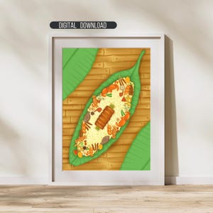 Filipino Kamayan Feast | Filipino Art | Filipino Wall Art | Philippine Wall Art | Filipino | Digital Art | Filipino Prints | Philippine