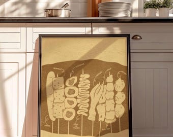 Filipino Street Food BBQ Printable Wall Art, Ihaw- Ihaw Wall Decor, Home & Kitchen Art, Philippines Tradition And Culture,Pinoy Unique Gift