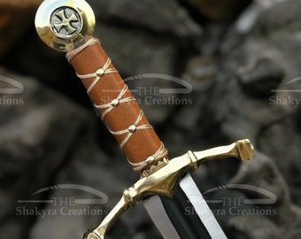 Ornate Templar Sword Medieval 12th Century Templar Knight Crusader Sword Home Decor Christmas Gift for Husband Anniversary, Longsword