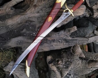 Custom D2 steel Heron marked sword with Scabbard