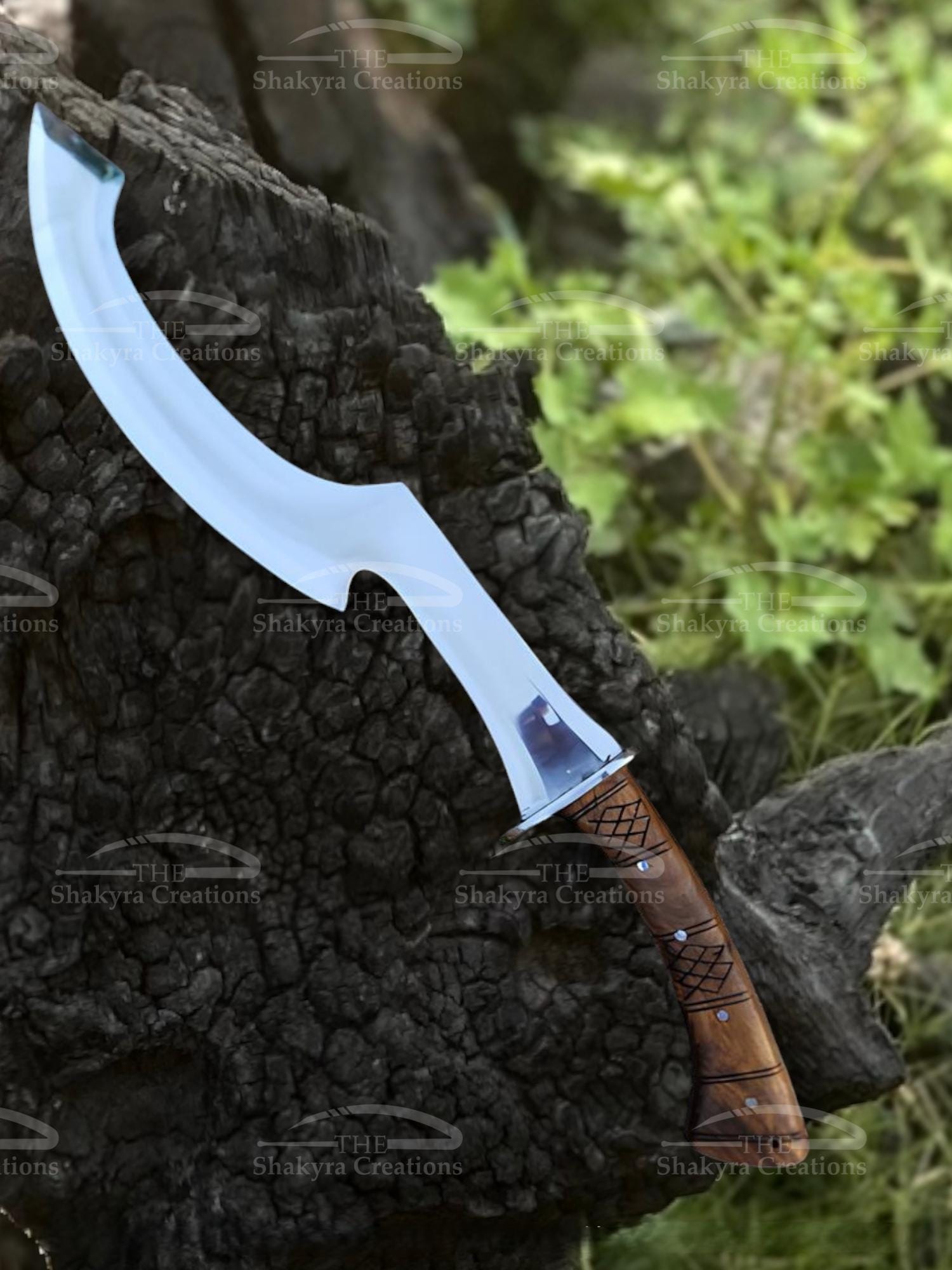 Handmade khopesh sword, Egyptian khopesh sword, Ancient sword Fully engraved Rosewood handle Khopesh Machete, With Sheath Unique Gift idea