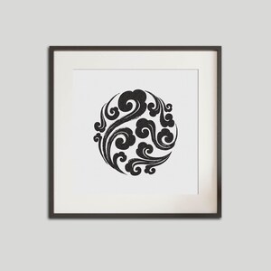 Auspicious Cloud - Chinese Qin Dynasty Tile Pattern, Cloud art, Classical Pattern, living room poster, home poster, Digital Download