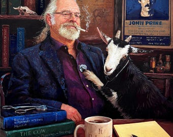 Custom Oil Painting Portrait, Veterinarian Retirement Gift, Hand-Painted Canvas