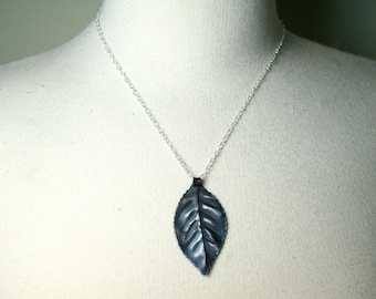 Iron Leaf Necklace, Blacksmith, Iron Jewelry, 6th Anniversary Gift, 11th Anniversary, Gift for Her, Forge Iron