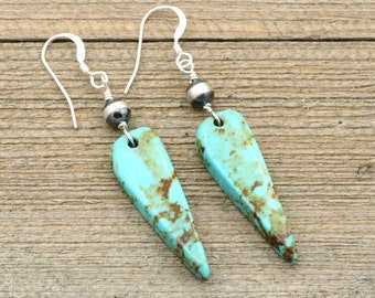 Turquoise Spike Earrings, Spike Earrings, Turquoise Earrings, Turquoise Jewelry, December Birthstone, Natural Stone Earrings, Natural Stone