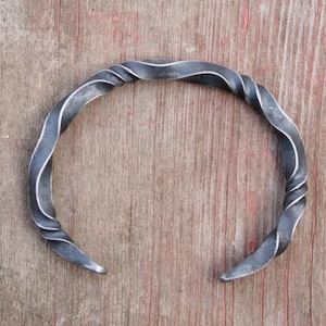 Hand Forged Iron Twist Bracelet, 6th/11th Anniversary Gift