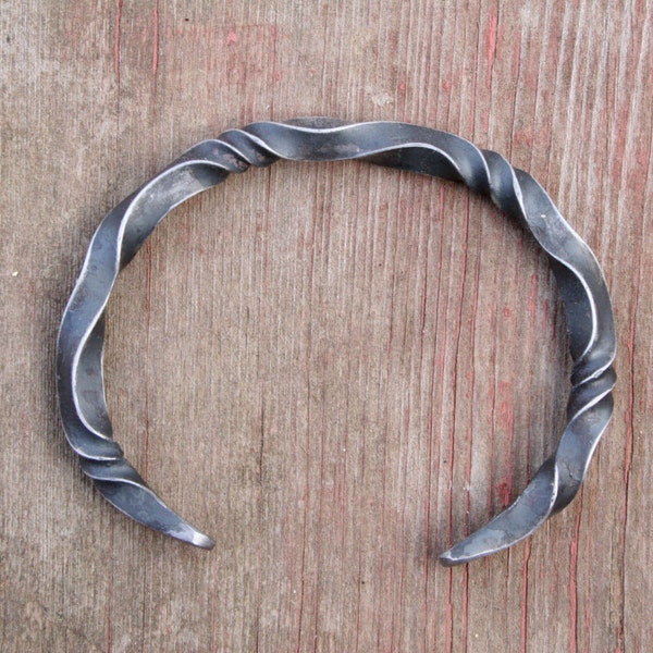 Iron Bracelet, 11th anniversary gift, Steel twist Bracelet, 6th anniversary gift, Forged iron jewelry, iron anniversary, Iron Bracelet