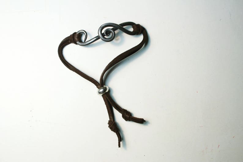 Treble Clef Bracelet, Blacksmith, Hand Forged Iron Jewelry, Iron Anniversary Gift, Music Jewelry image 4