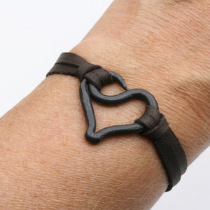 Handmade Iron infinity Heart Bracelet, 6th Anniversary Gift, USA Made