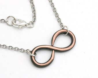 7th Anniversary Gift Copper infinity Necklace, Gift for husband or wife, Copper Anniversary Gift, Copper Jewelry, Infinity Jewelry