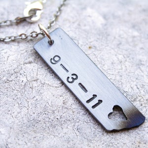Personalized Iron Anniversary Necklace, 6th Anniversary Gift
