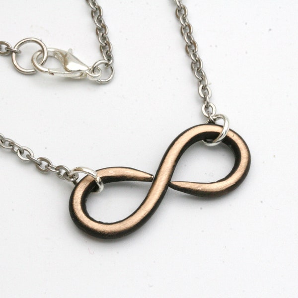 Collier infini en bronze, cadeau 8e anniversaire, cadeau d'anniversaire de bronze, collier en bronze, bijoux en bronze, bijoux infini