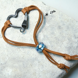 Horseshoe nail bracelet, Hand forged heart bracelet, Hand forged iron, Horse Lover Gift, Horse Shoe Nail, Horse Jewelry, Horse Shoe Bracelet image 6