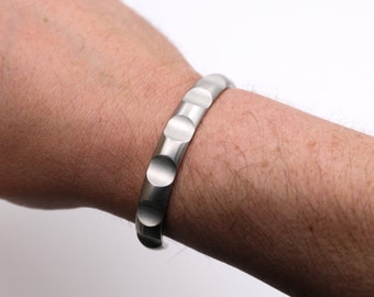 11th Anniversary Gift for Him, Men's Steel Bracelet, Steel Anniversary, Modern Bracelet, Gift for Men