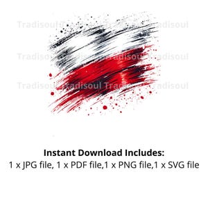 Polen Flagge Aquarell Druck - Digital Download | Abstrakte Kunst mit isländischer Flagge für den persönlichen und kommerziellen Gebrauch | JPG, PNG, SVG