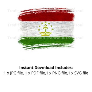 Tajikistan Flag Watercolor Print - Digital Download | Abstract Tajikistani Flag Art for Personal & Commercial Use | JPG, PNG, SVG