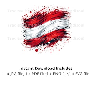 Austria Flag Watercolor Print - Digital Download | Abstract Austrian Flag Art for Personal & Commercial Use | JPG, PNG, SVG