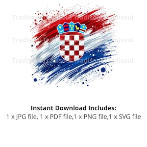 Croatia Flag Watercolor Print - Digital Download | Abstract Croatian Flag Art for Personal & Commercial Use | JPG, PNG, SVG