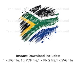 South Africa Flag Watercolor Print - Digital Download | Abstract South African Flag Art for Personal & Commercial Use | JPG, PNG, SVG