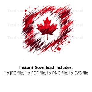 Canada Flag Watercolor Print - Digital Download | Abstract Canadian Flag Art for Personal & Commercial Use | JPG, PNG, SVG